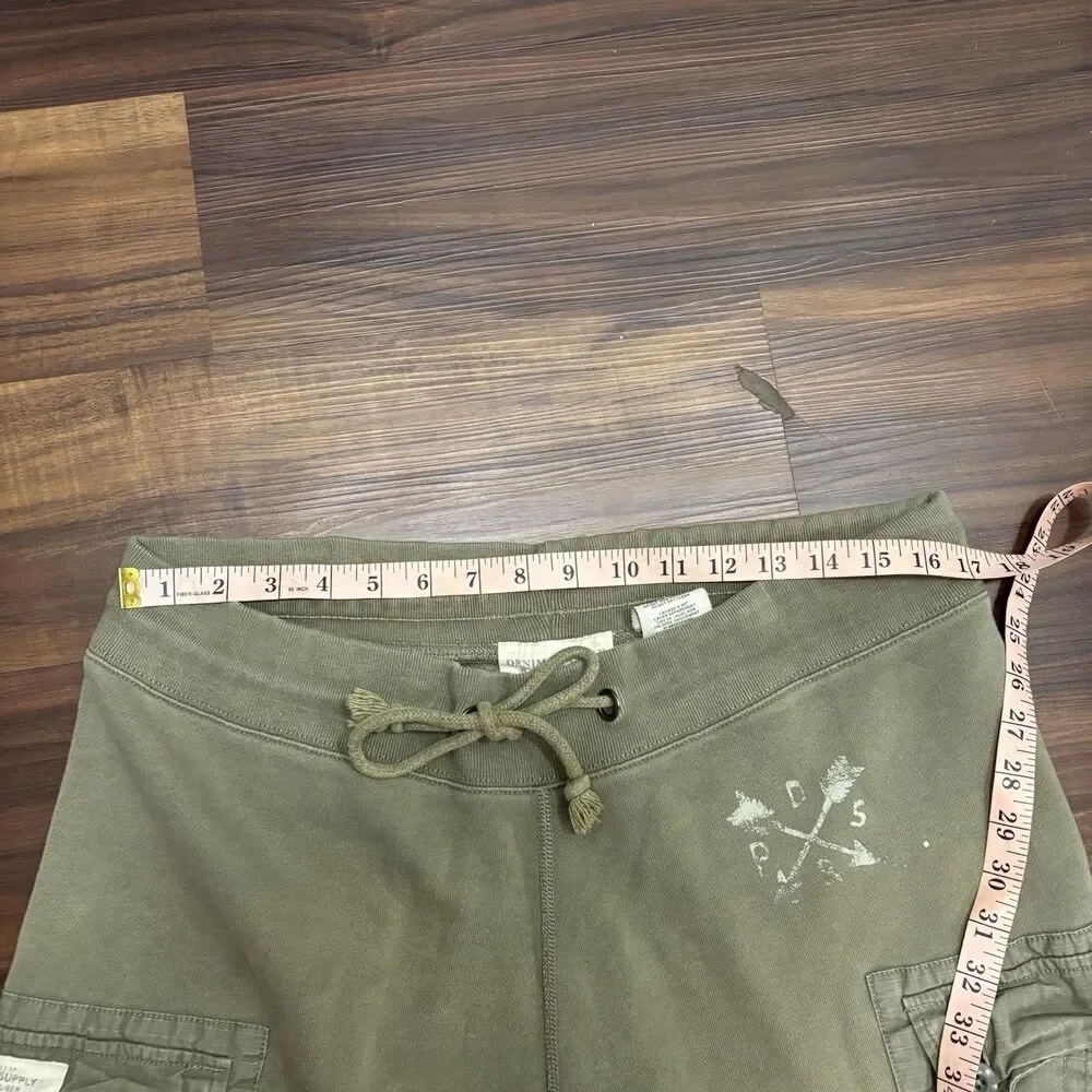 Ralph Lauren Denim & Supply Men’s Size Medium Green USA Flag Cargo Sweat Shorts